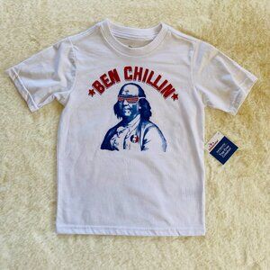 2/$18🌴 Patriotic Boy's 5T White T-Shirt w/Benjamin Franklin Graphic NWT